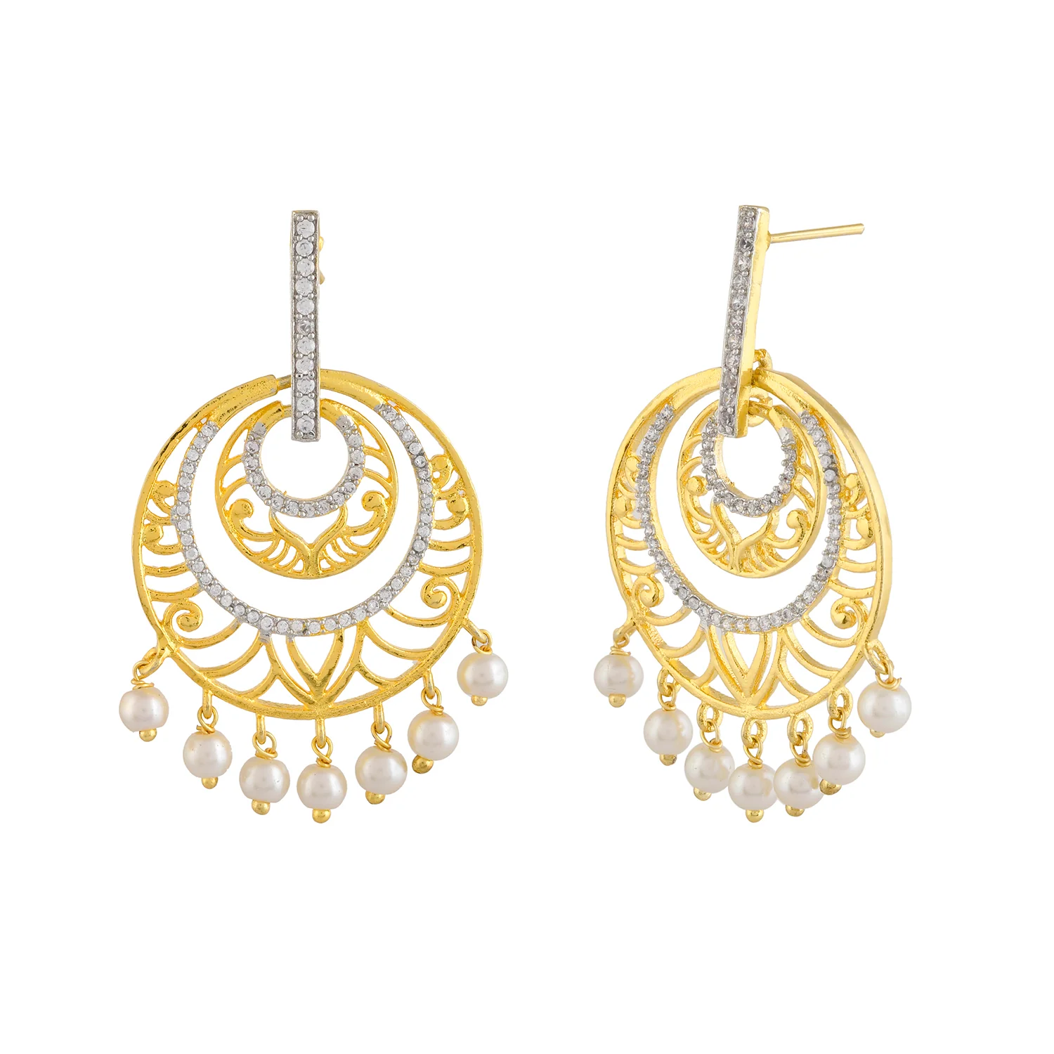 Alpana Sparkling Mandala Mini Chandbali - Image 3