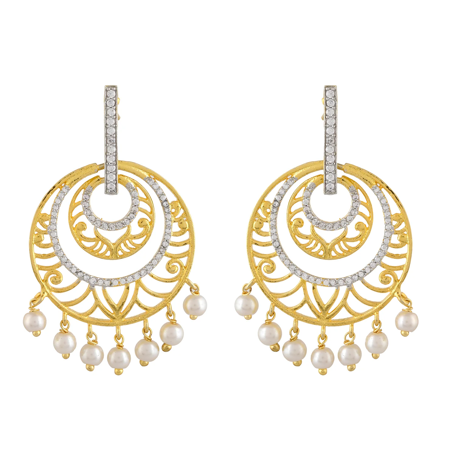 Alpana Sparkling Mandala Mini Chandbali - Image 4