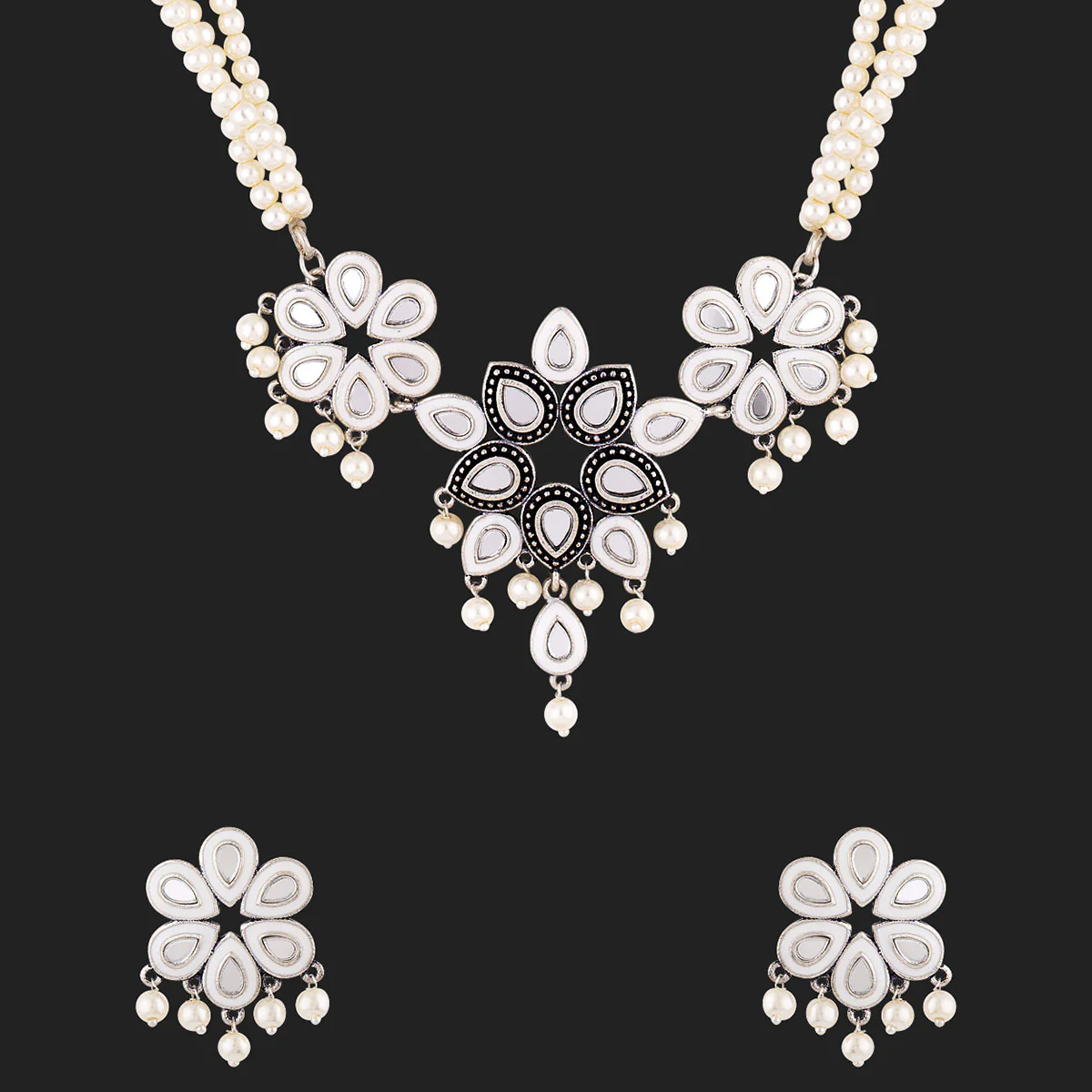 Amaira Faux Pearls Adorned Necklace Set - Image 3