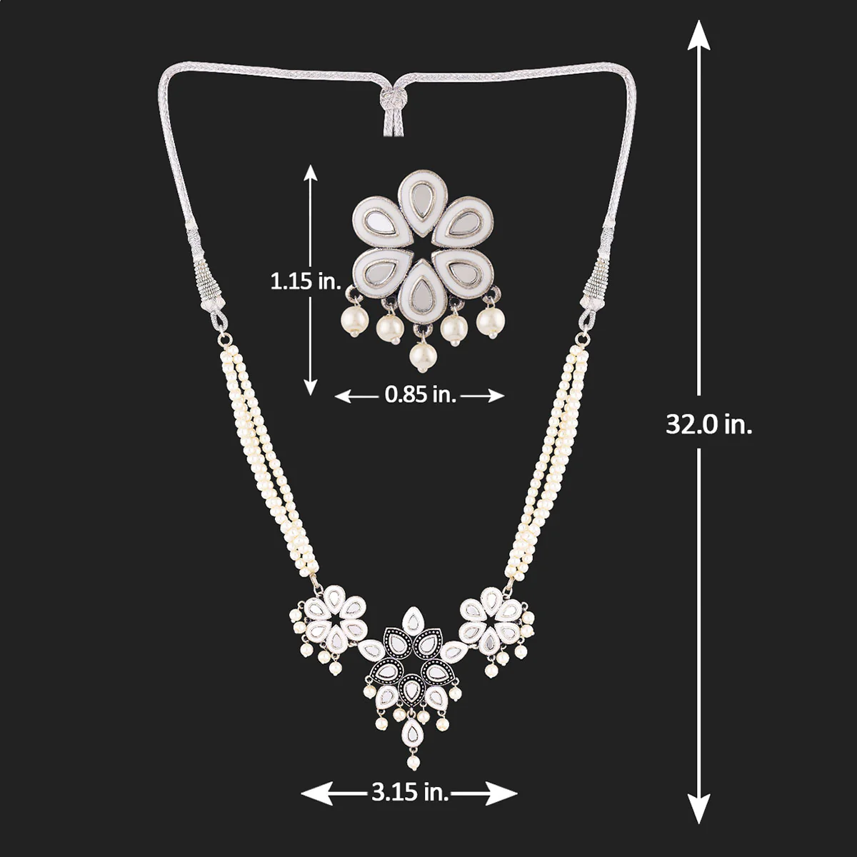 Amaira Faux Pearls Adorned Necklace Set - Image 6