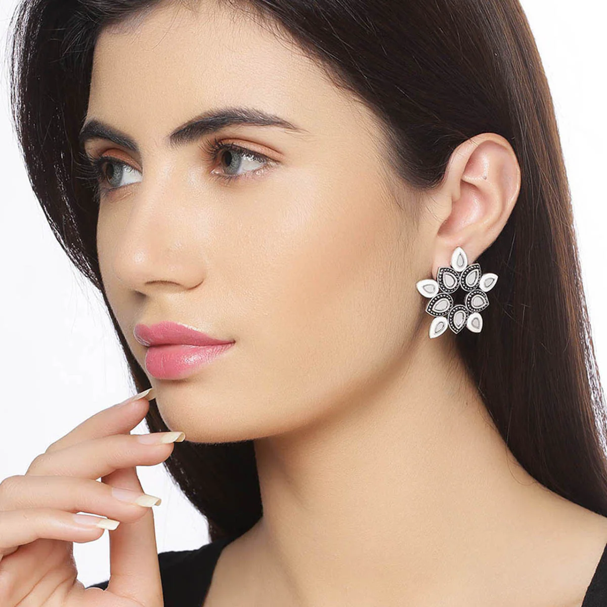 Amaira Floral Stud Earrings - Image 2