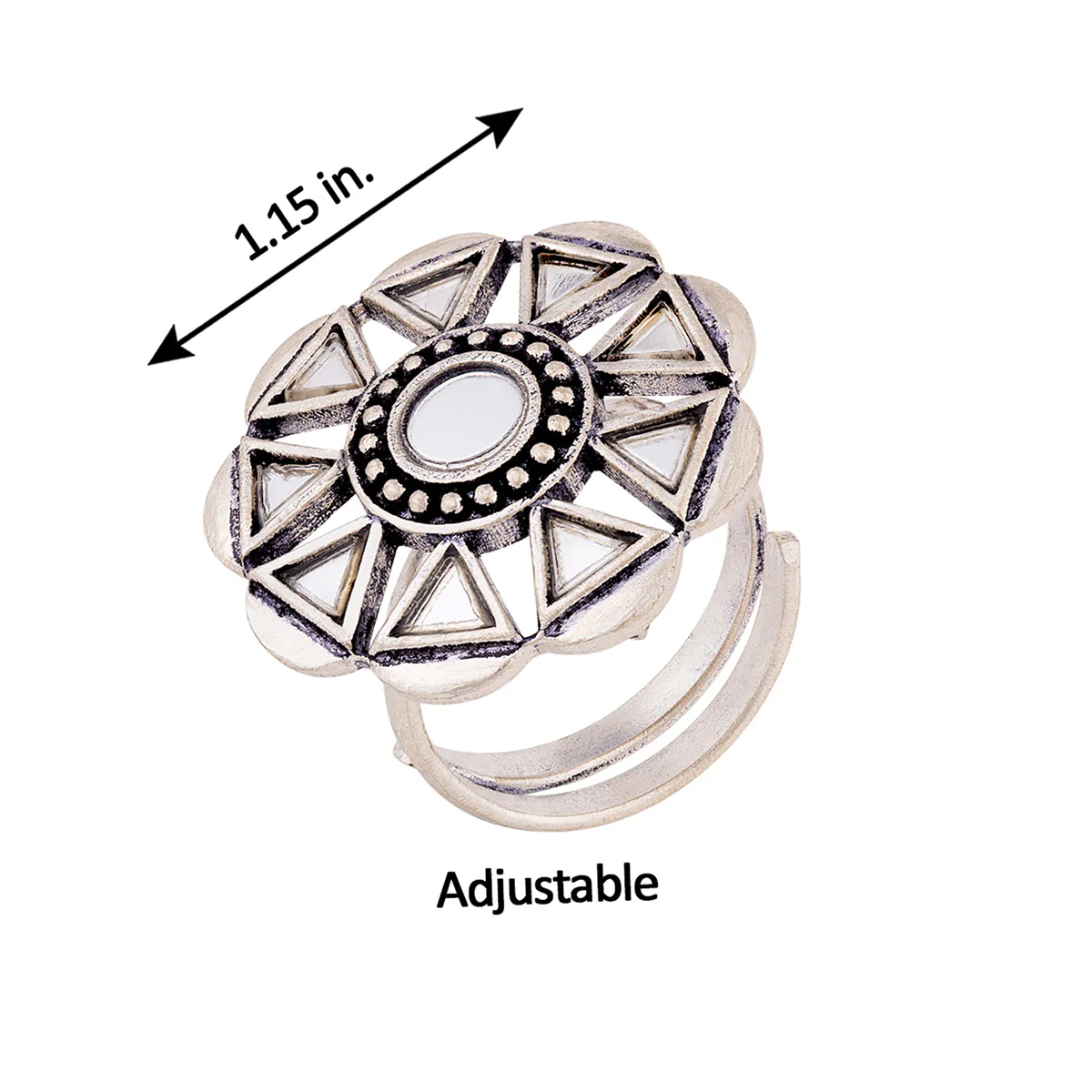 Amaira Mirror Details Statement Ring - Image 6
