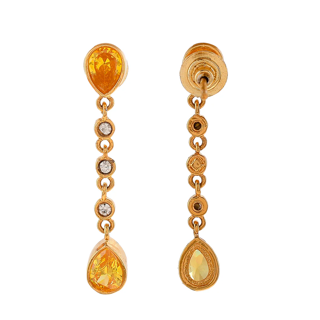 Amber Pear Drop Earrings - Image 5