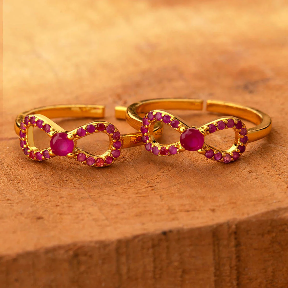 American Diamond Bows Adjustable Toe Rings