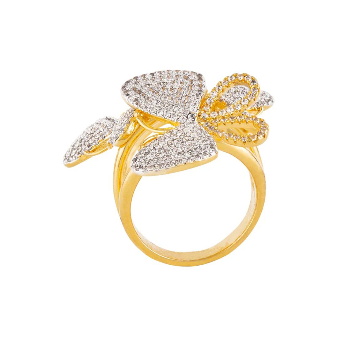 American Diamond Butterfly Motif Ring - Image 4