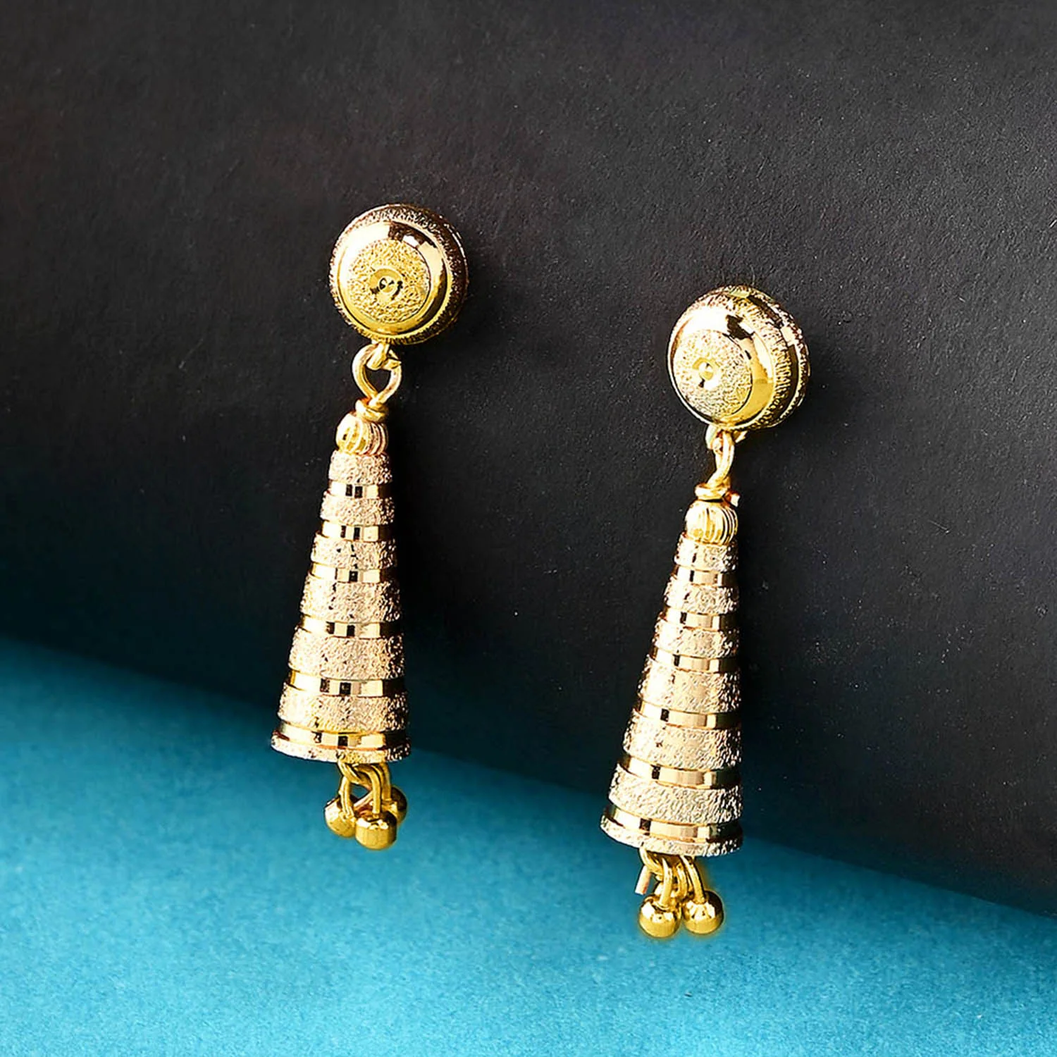 American Diamond Conical Traditional Earrings