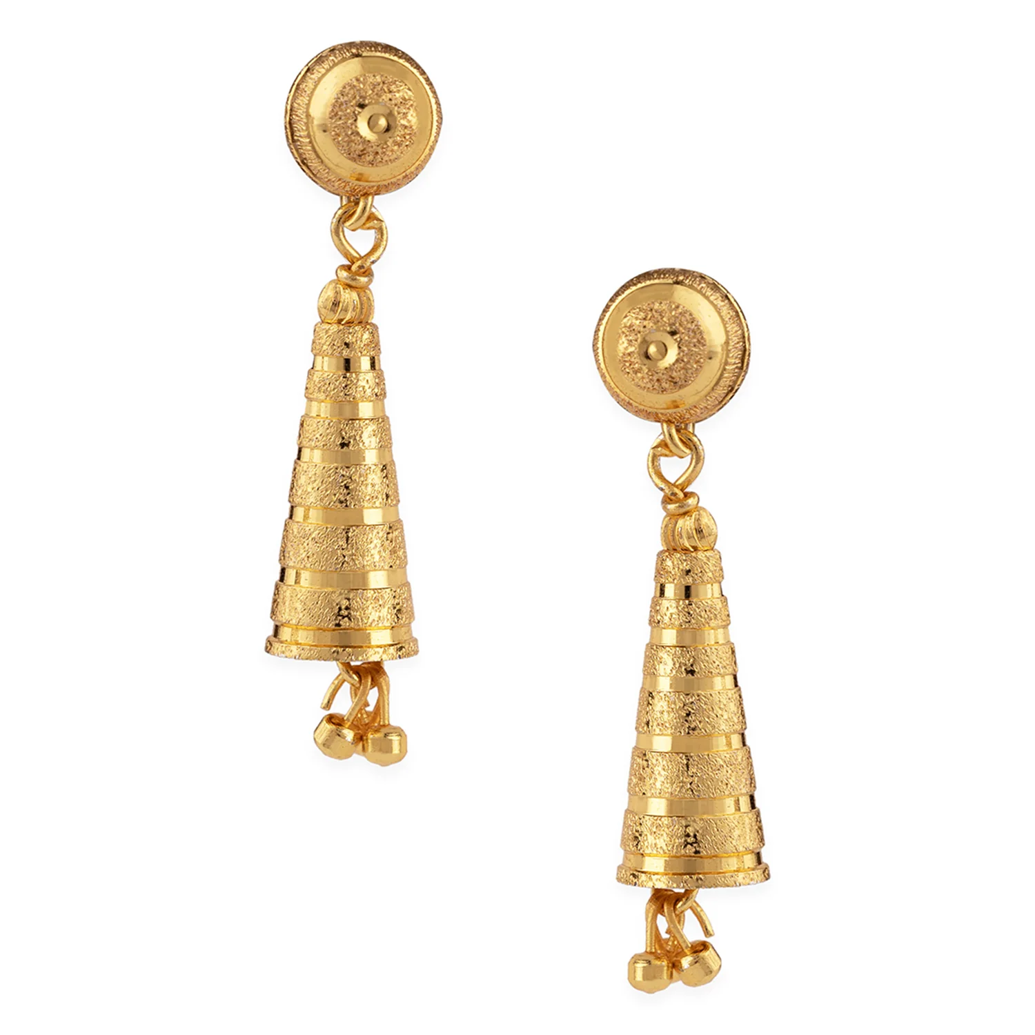 American Diamond Conical Traditional Earrings - Image 2
