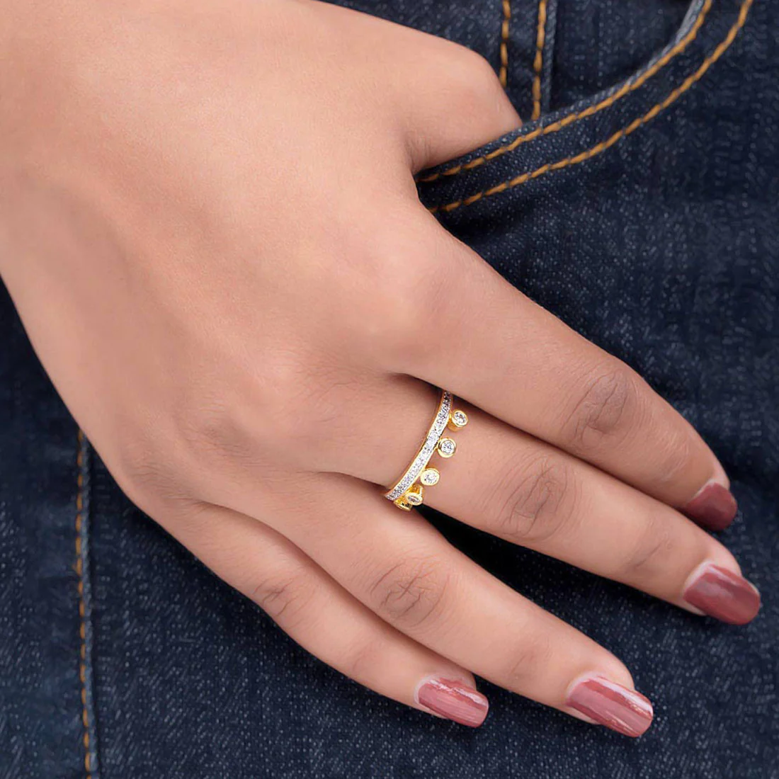 American Diamond Crown Ring - Image 2