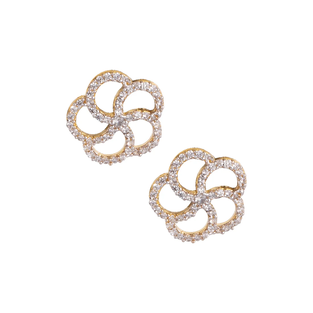 Golden Brass Mangalsutra with American Diamond CZ and Earrings - Image 5