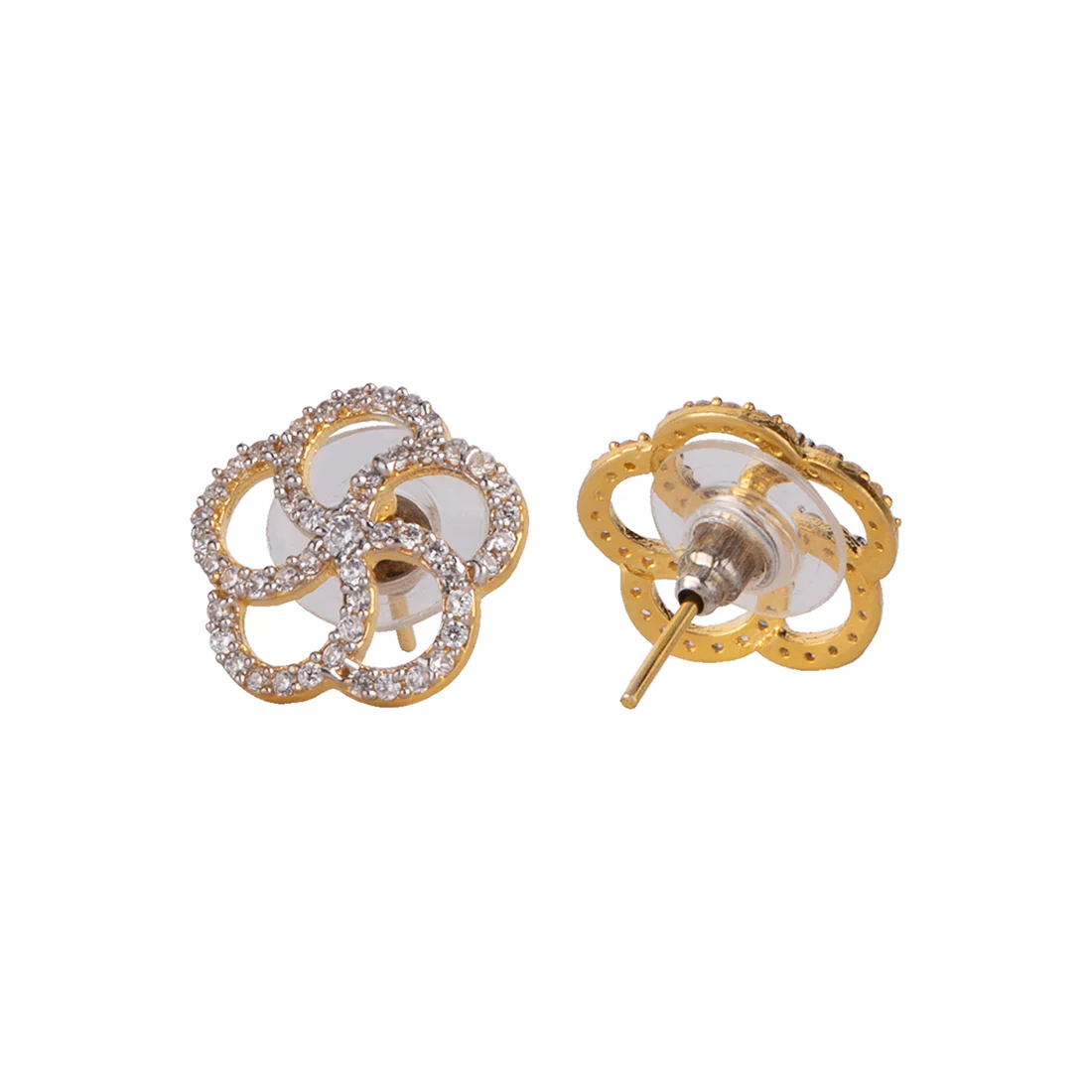 Golden Brass Mangalsutra with American Diamond CZ and Earrings - Image 6