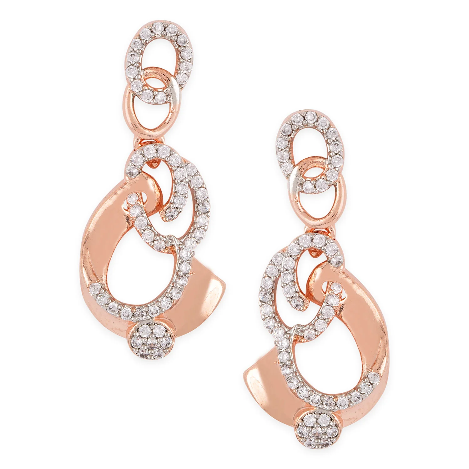 American Diamond CZ Silver Brass Jewellery Set - Image 5