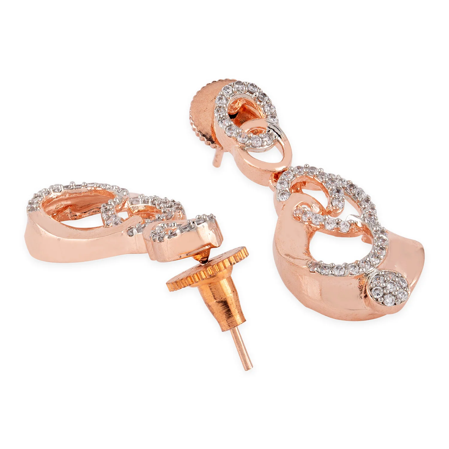 American Diamond CZ Silver Brass Jewellery Set - Image 6