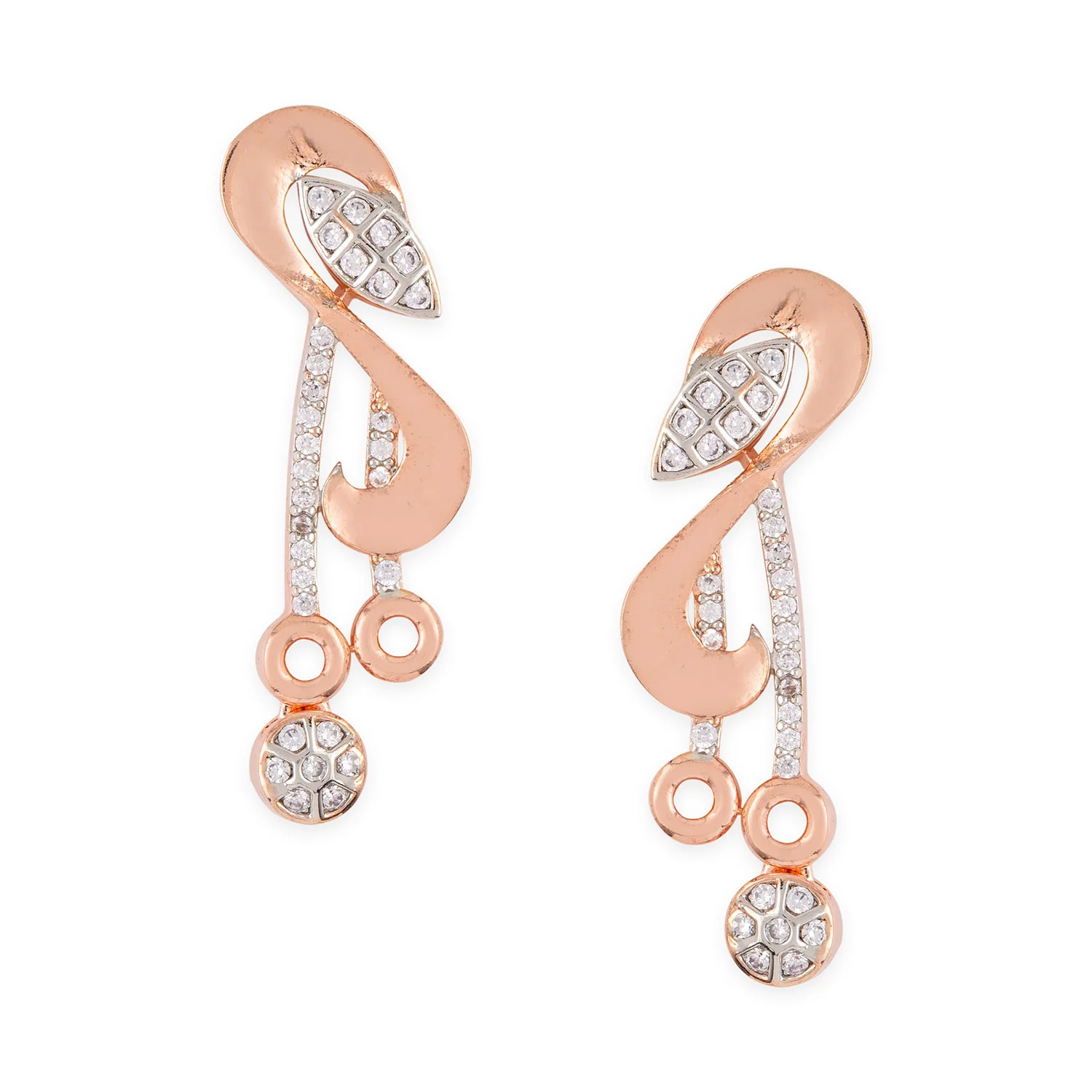 American Diamond CZ Silver Brass Jewellery Set - Image 5