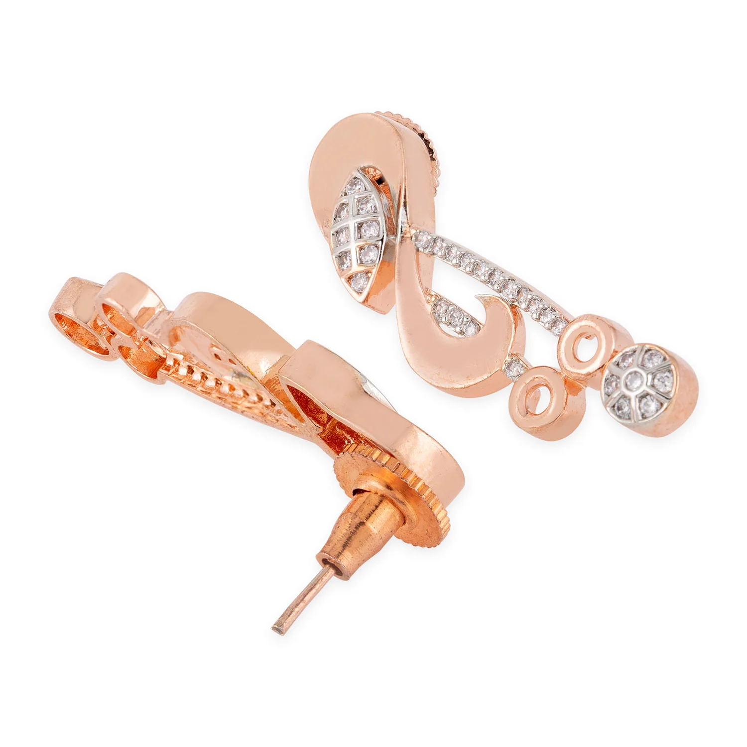 American Diamond CZ Silver Brass Jewellery Set - Image 6