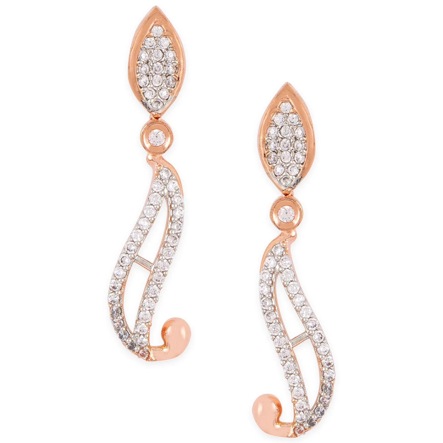 American Diamond CZ Silver Brass Jewellery Set - Image 5