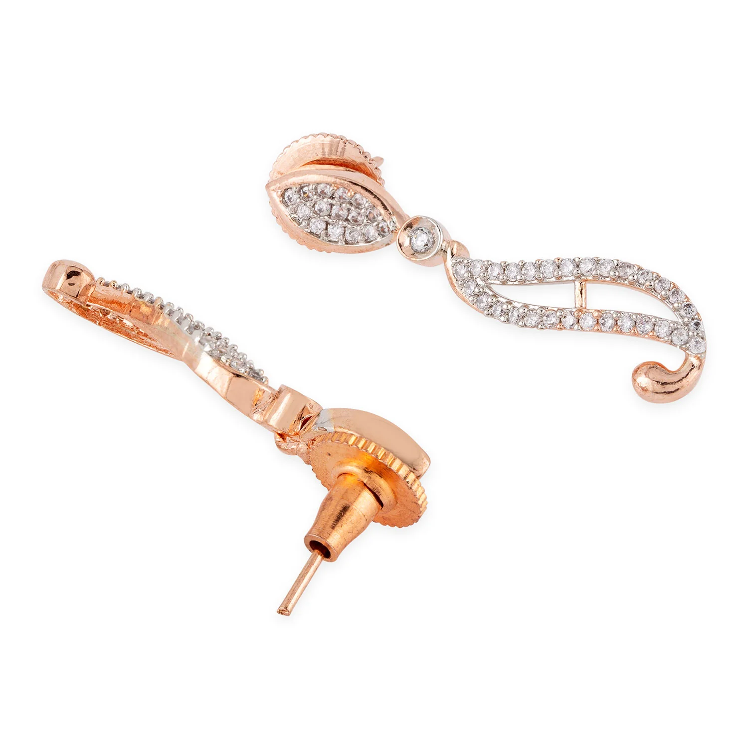American Diamond CZ Silver Brass Jewellery Set - Image 6