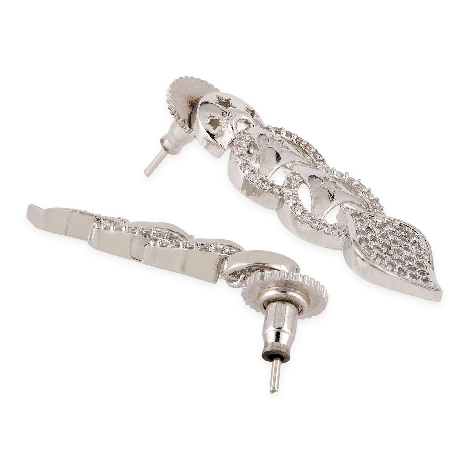American Diamond CZ Silver Brass Jewellery Set - Image 6