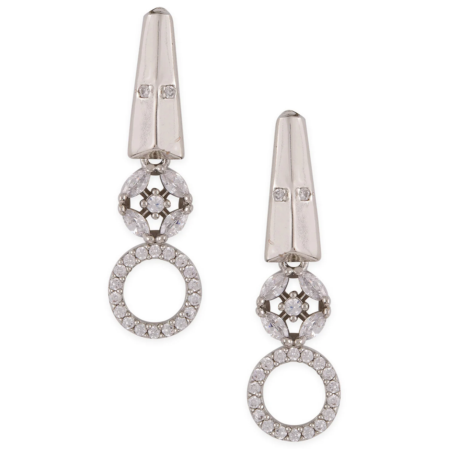 American Diamond CZ Silver Brass Jewellery Set - Image 5