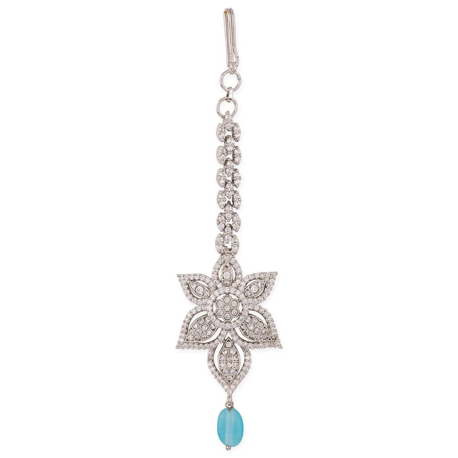 American Diamond CZ Silver Brass Necklace Set - Image 7