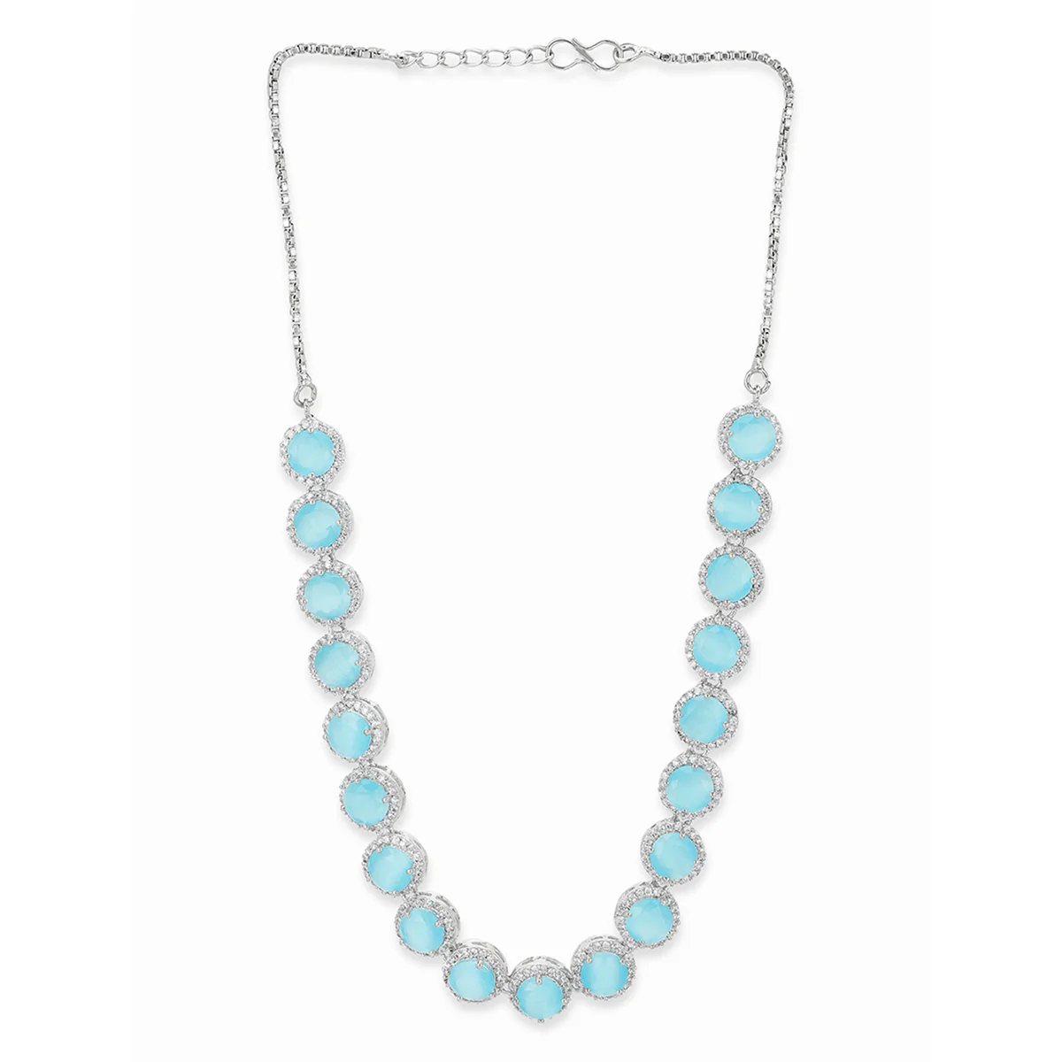 Sparkling Elegance Silver Plated Zircons Jewellery Set - Image 4