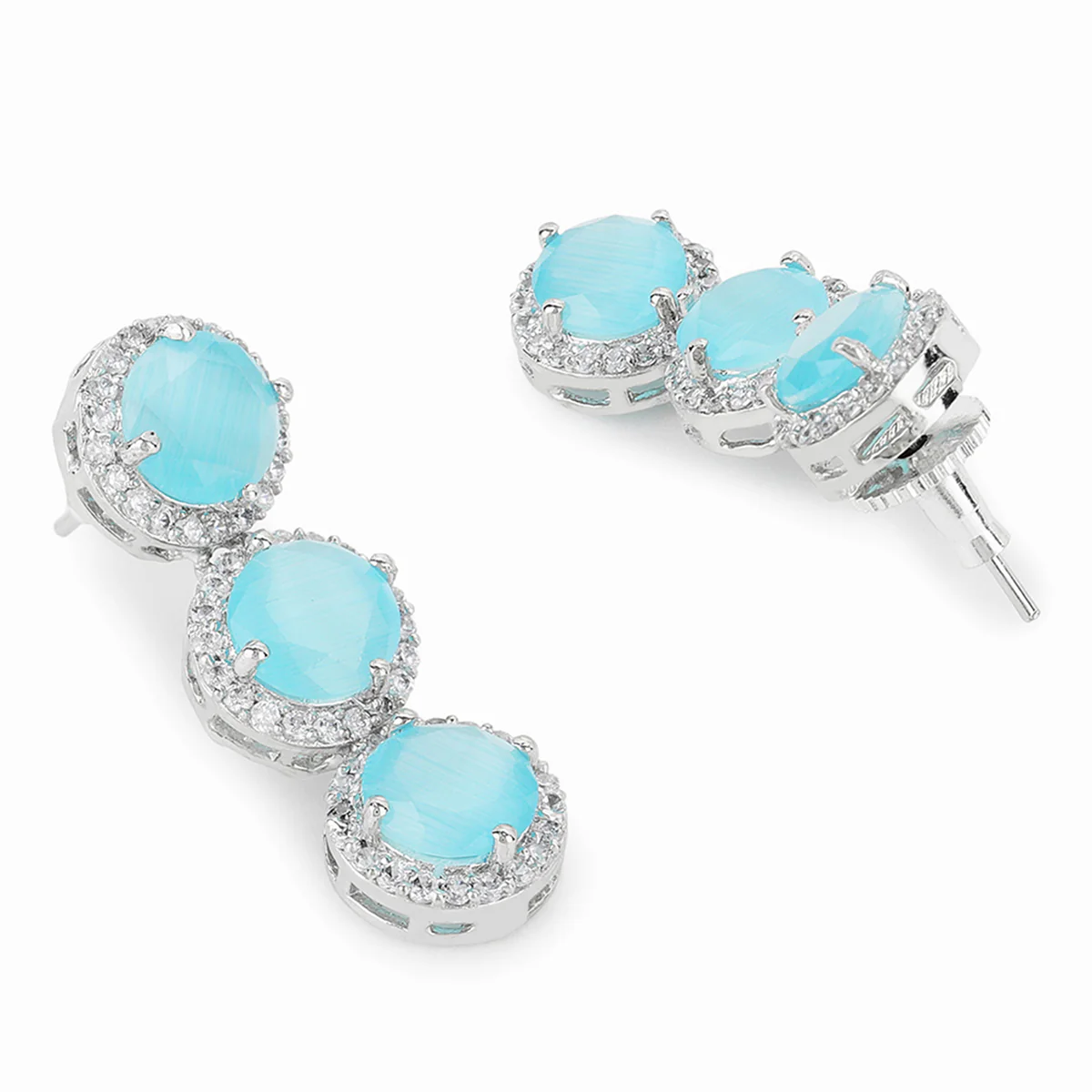 Sparkling Elegance Silver Plated Zircons Jewellery Set - Image 5