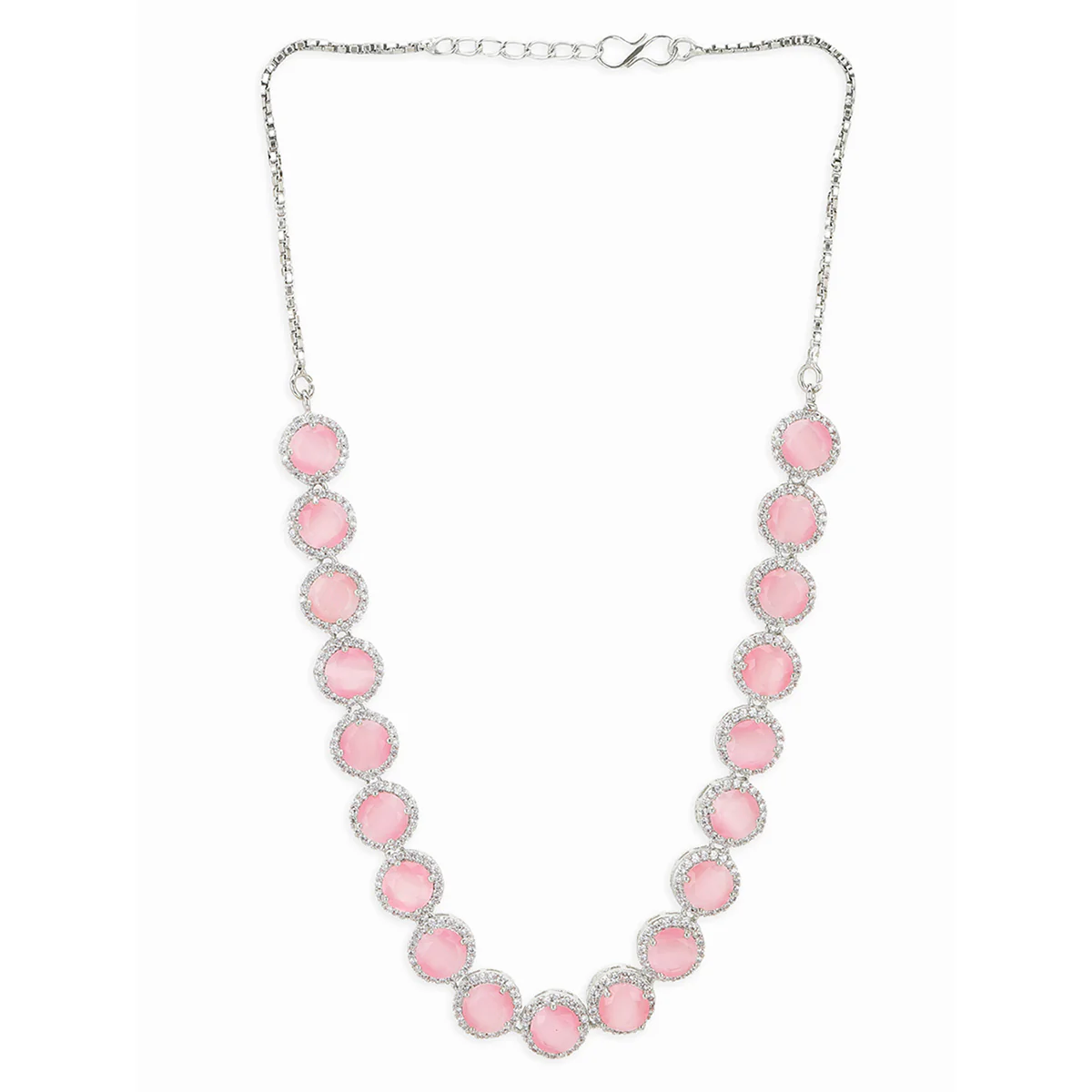 Sparkling Elegance Round Cut Pink Zircons Jewellery Set - Image 4