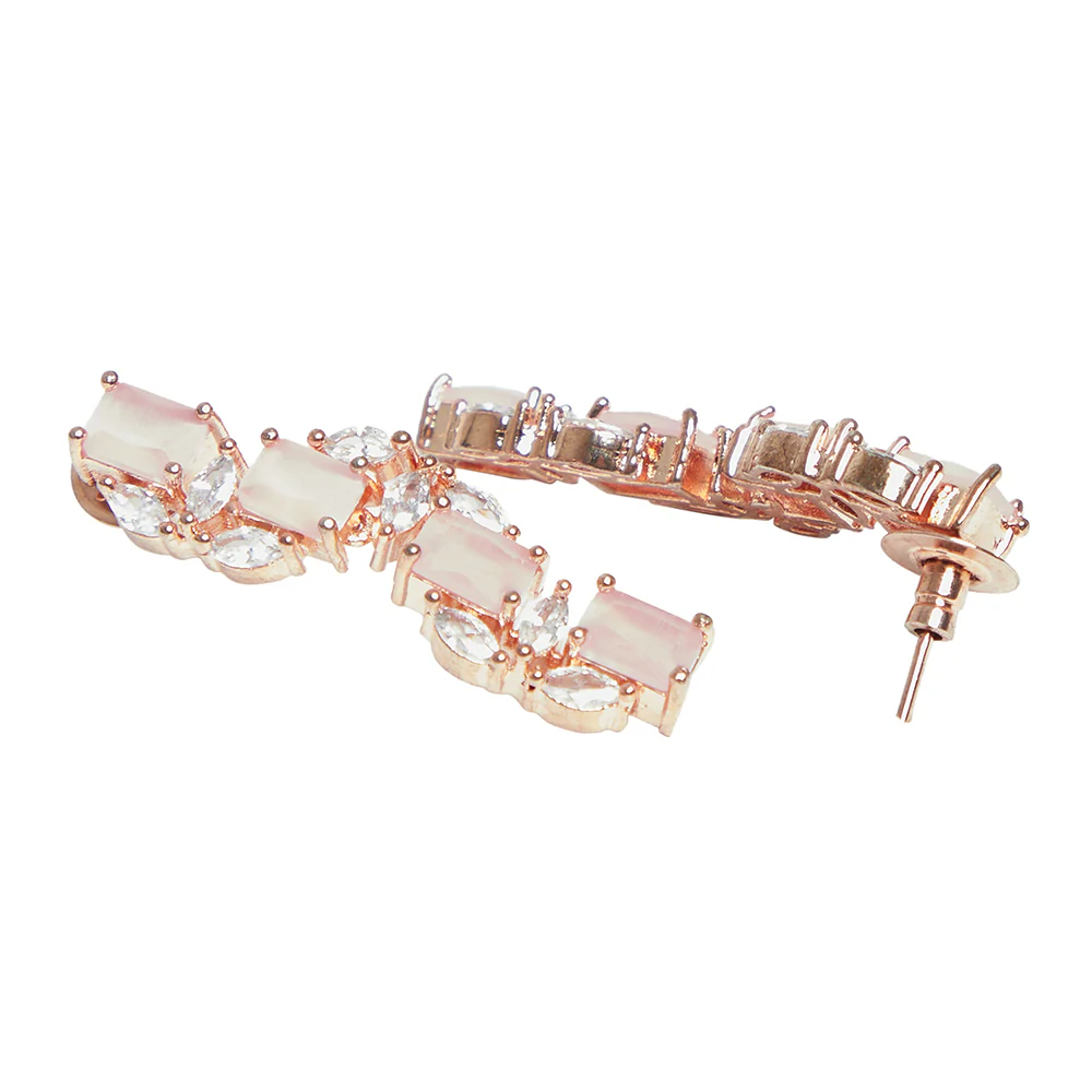 Rose Gold Plated Pink Studded CZ Necklace Sets - Image 5