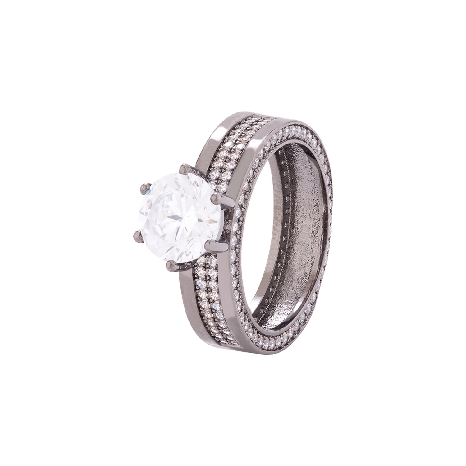 American Diamond Gem Embellished Band Ring - Image 3
