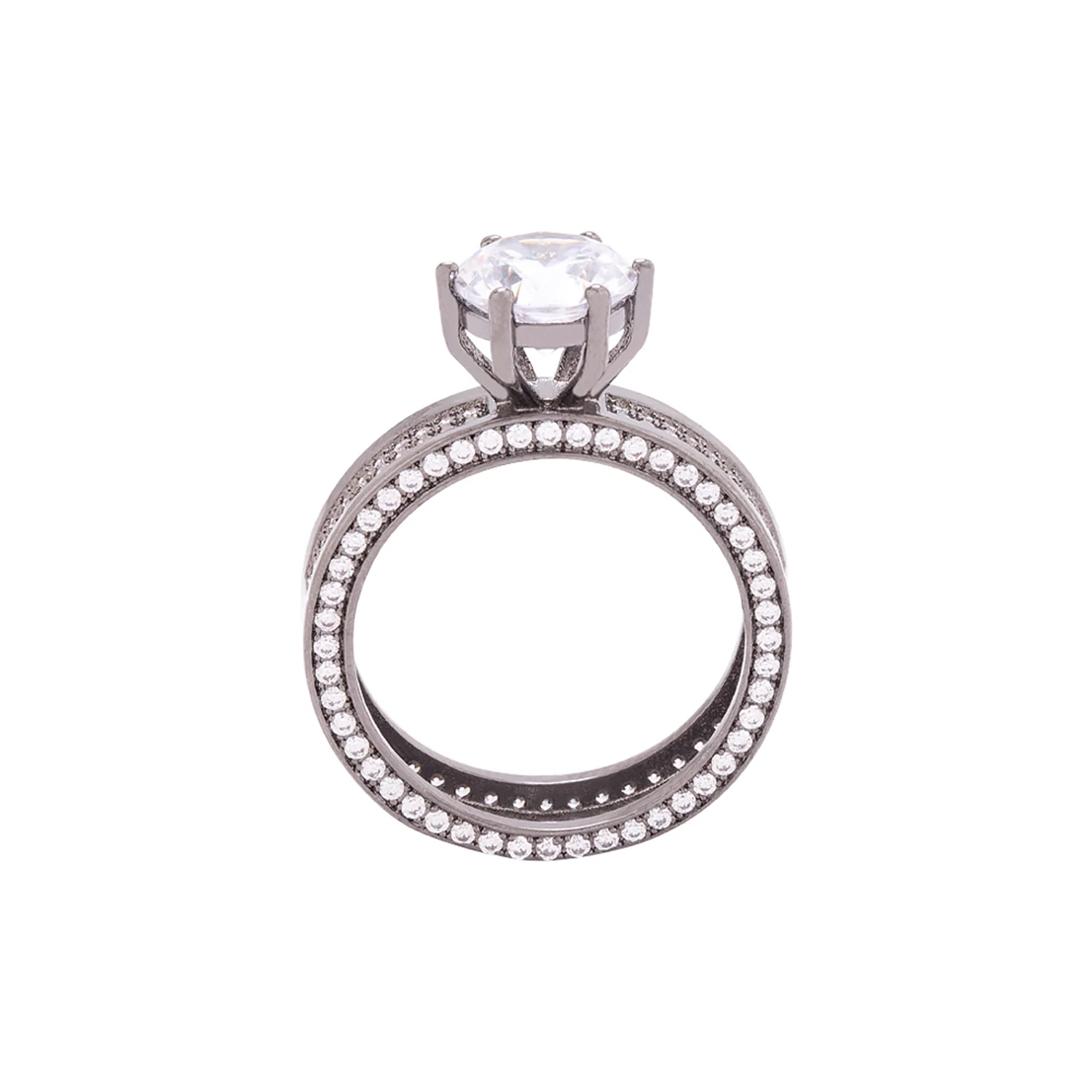 American Diamond Gem Embellished Band Ring - Image 4