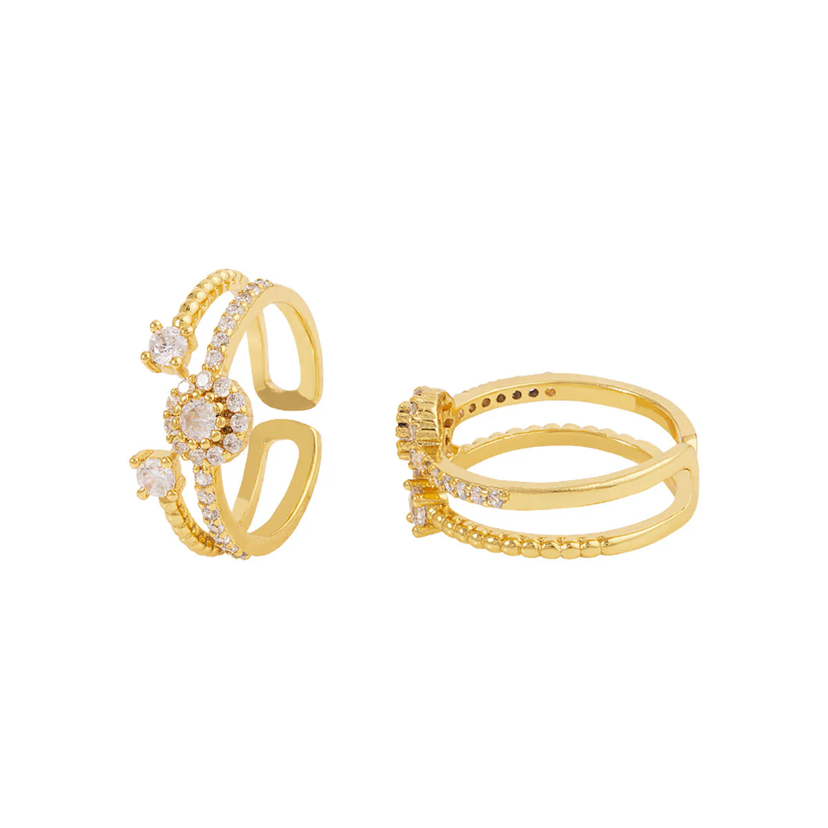 American Diamond Gems Adorned Adjustable Toe Rings - Image 4