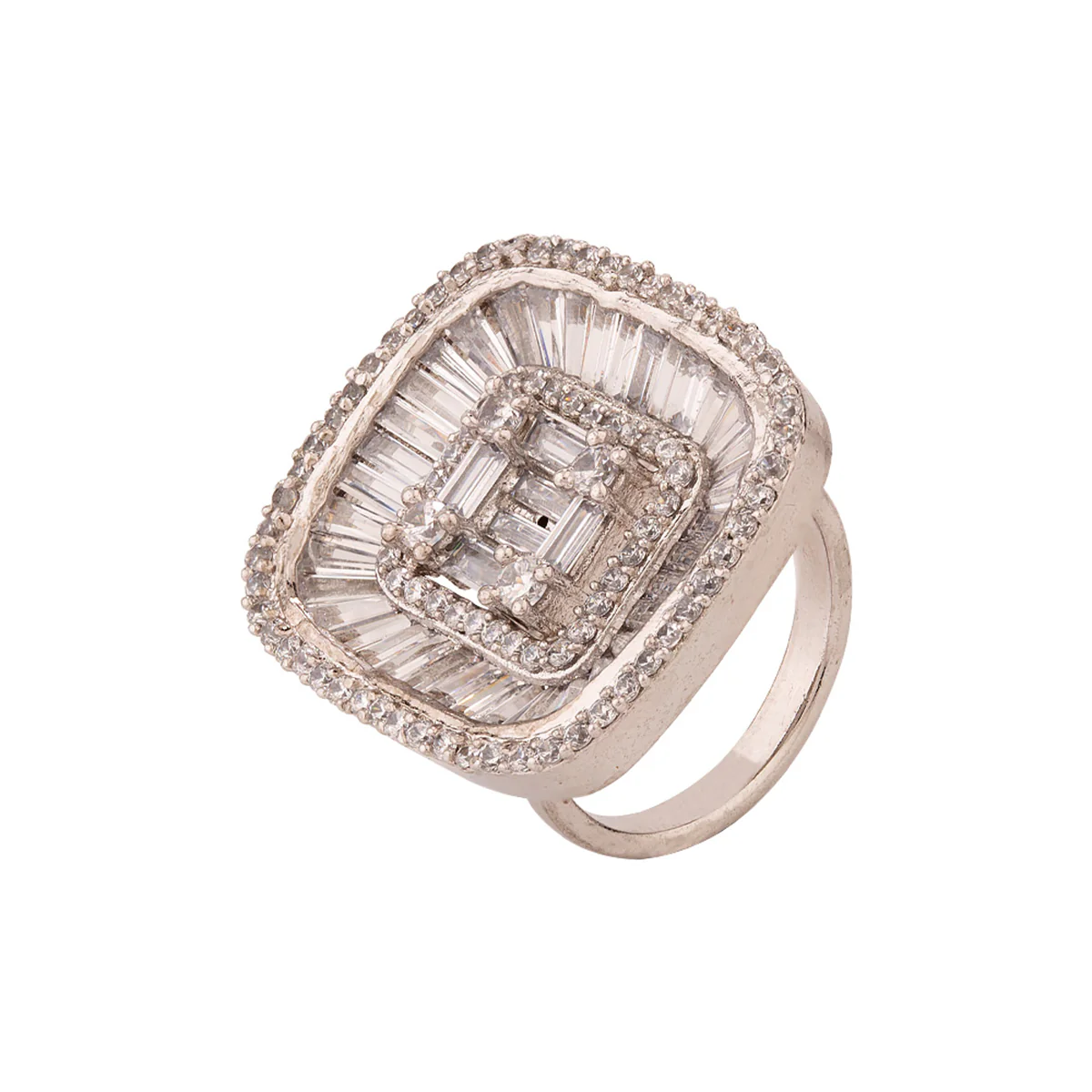 American Diamond Gems Adorned Statement Ring - Image 3