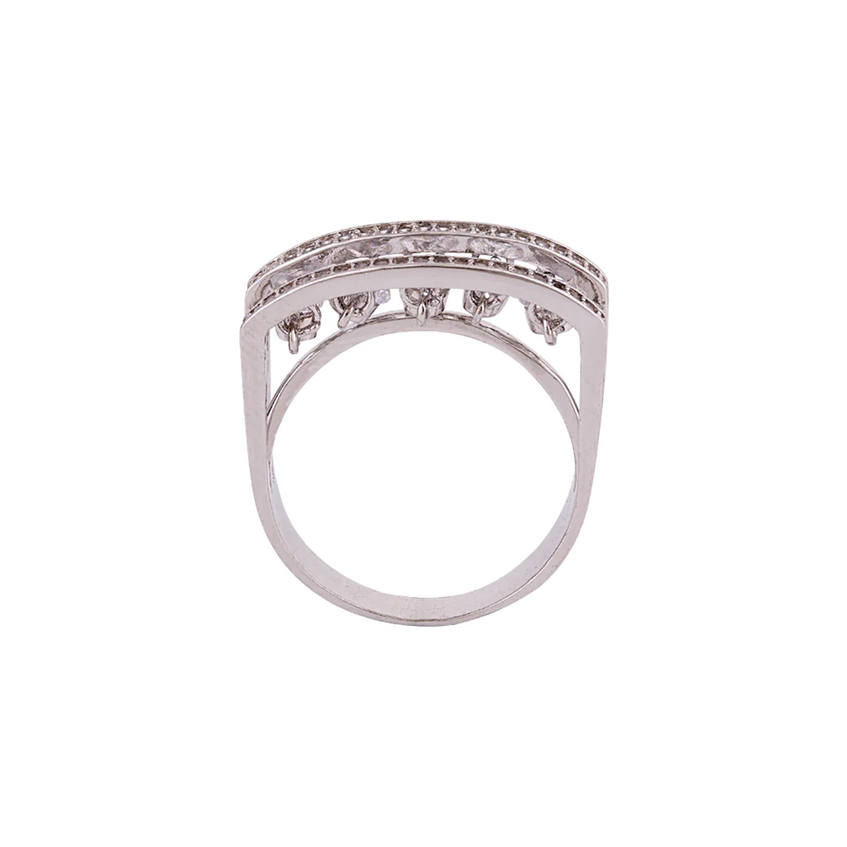 American Diamond Gems Embellished Geometric Ring - Image 4
