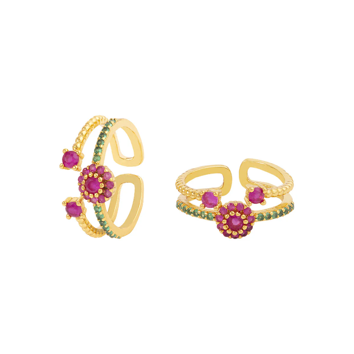 American Diamond Gemstones Adorned Brass Toe Rings - Image 3