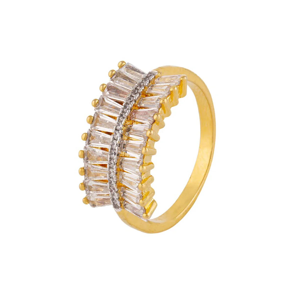 American Diamond Gemstones Studded Band Ring - Image 3