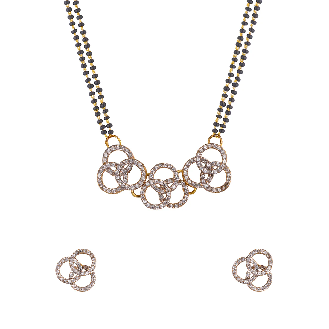 American Diamond Mangalsutra & Bracelet Round Brass Mangalsutras - Image 3