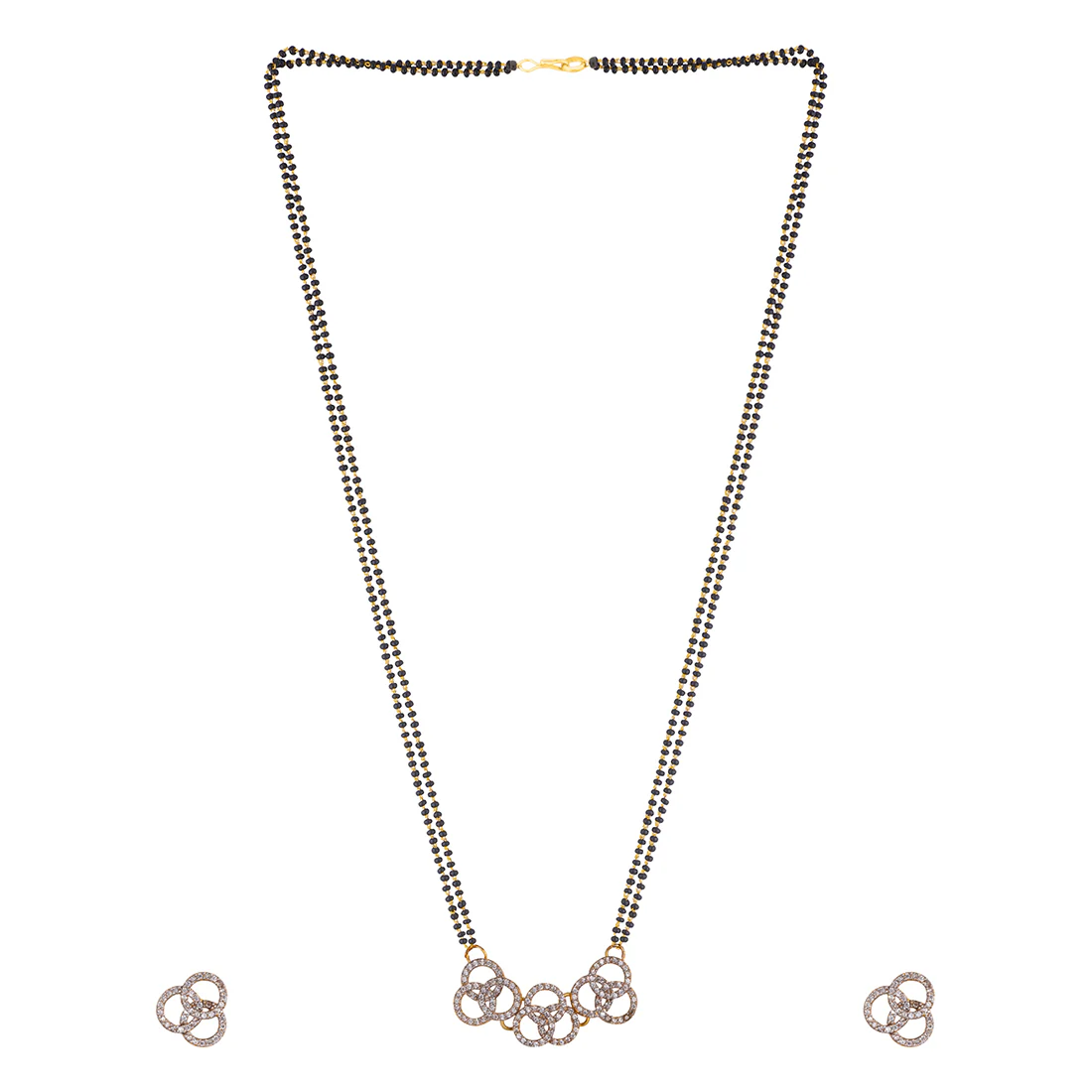 American Diamond Mangalsutra & Bracelet Round Brass Mangalsutras - Image 4