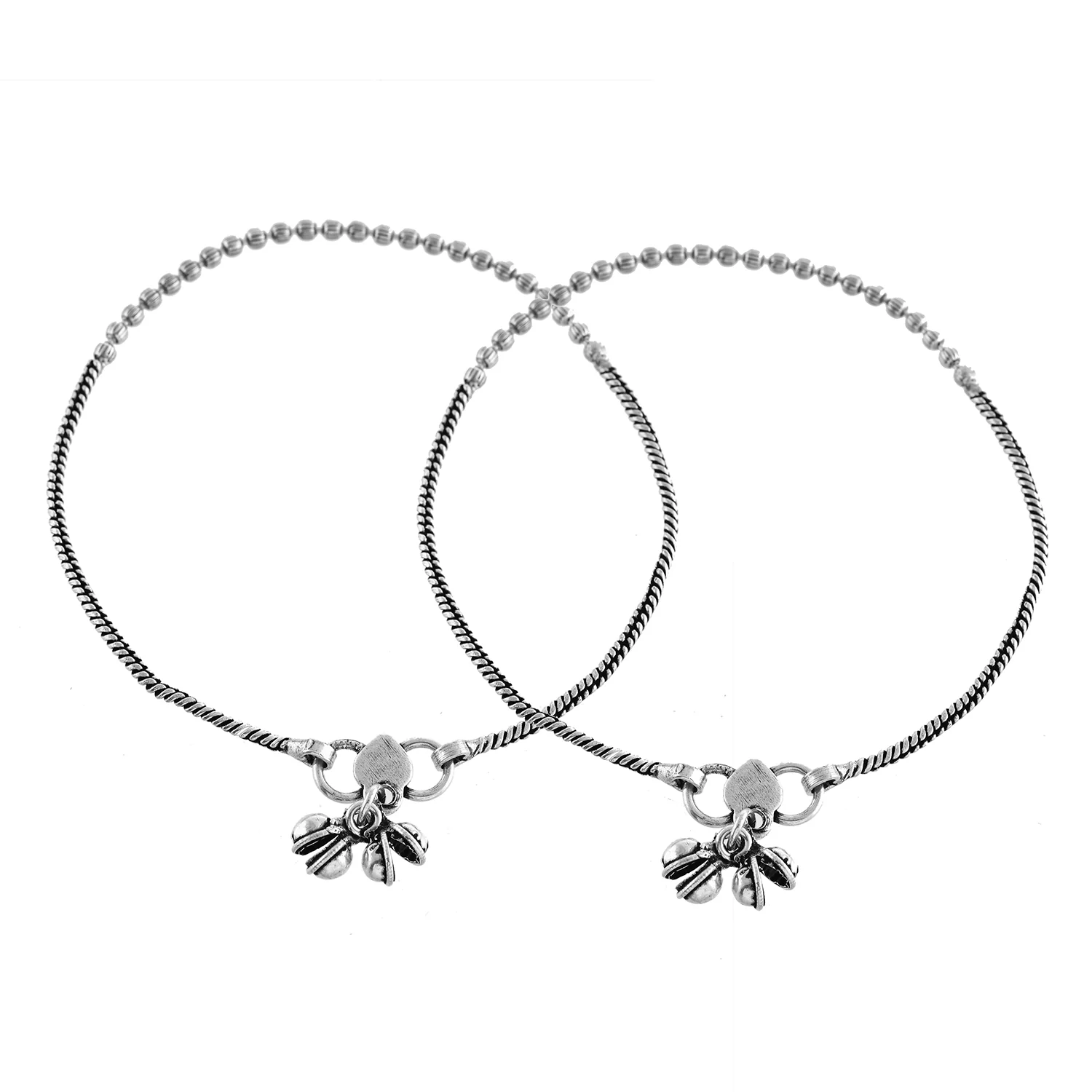 Antique Essentials Banjara Oxidised Anklet Set - Image 3