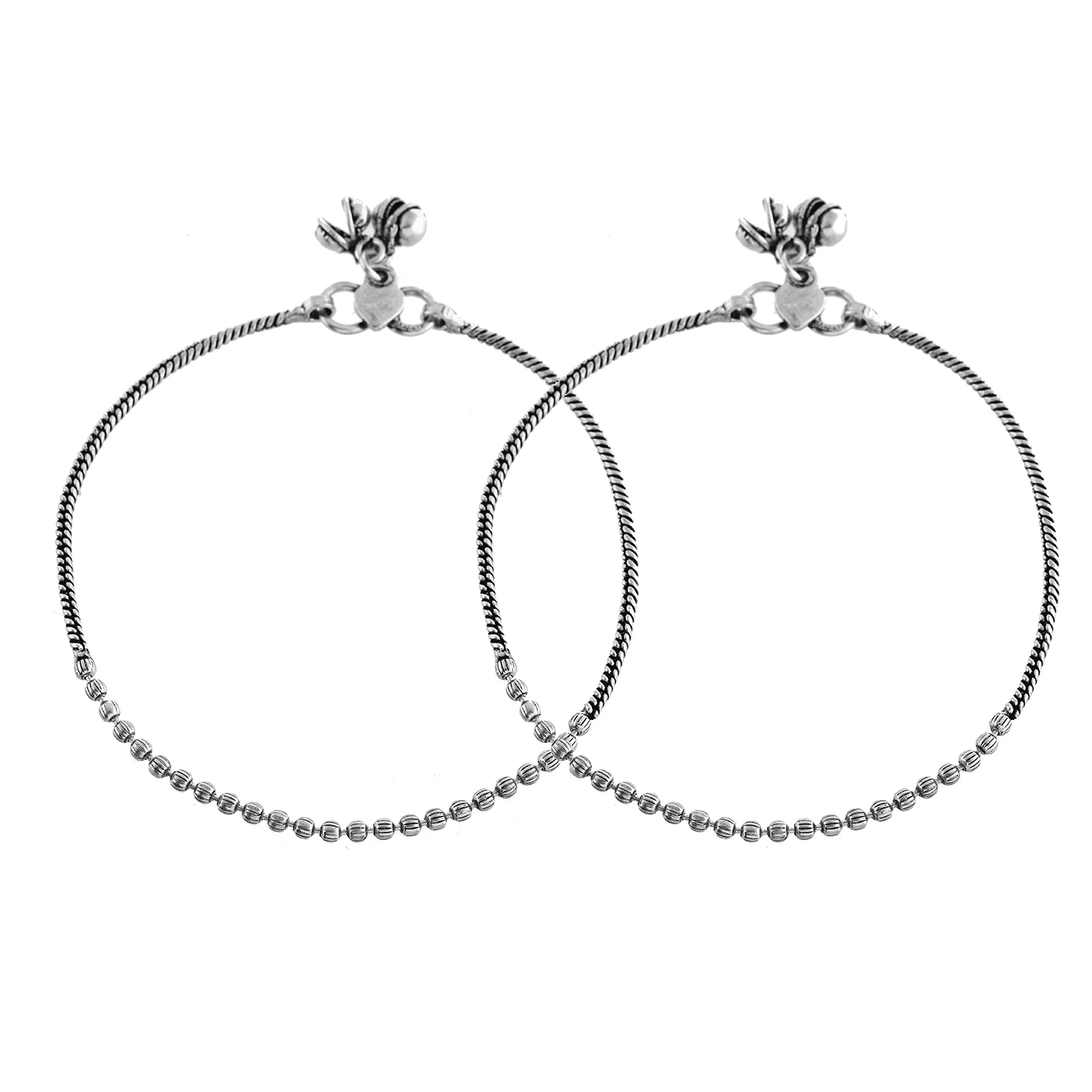 Antique Essentials Banjara Oxidised Anklet Set - Image 5