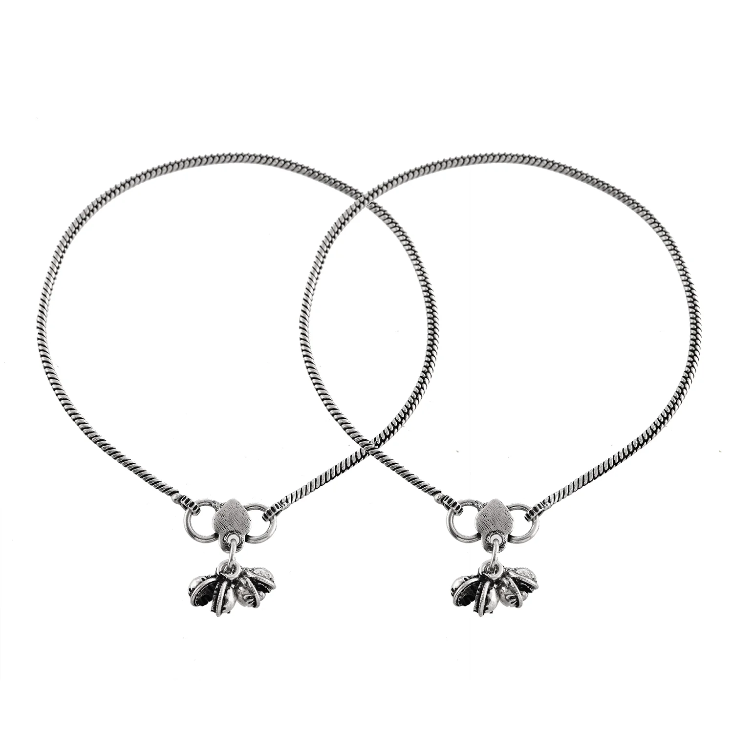 Antique Essentials Mehfil Mystique Oxidised Anklet Set - Image 3