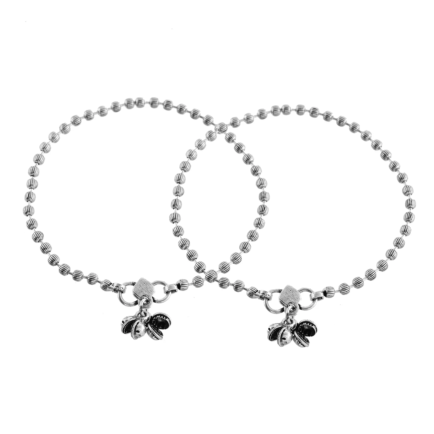 Antique Essentials Sitara Oxidised Anklet Set - Image 3