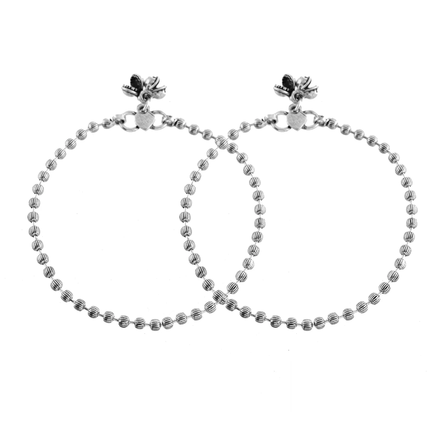 Antique Essentials Sitara Oxidised Anklet Set - Image 5