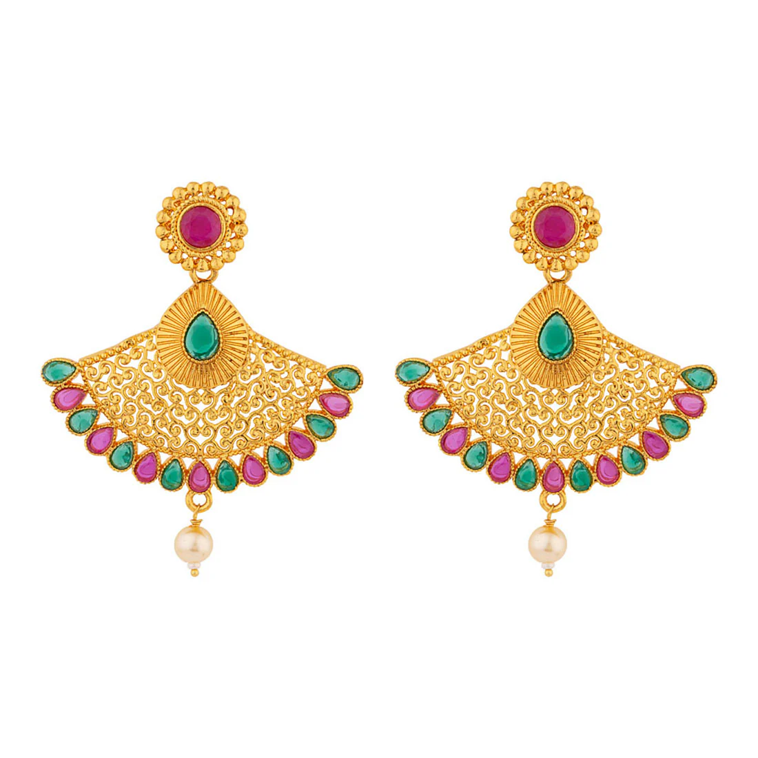 Antique Inspired Embellished Earrings - Image 3