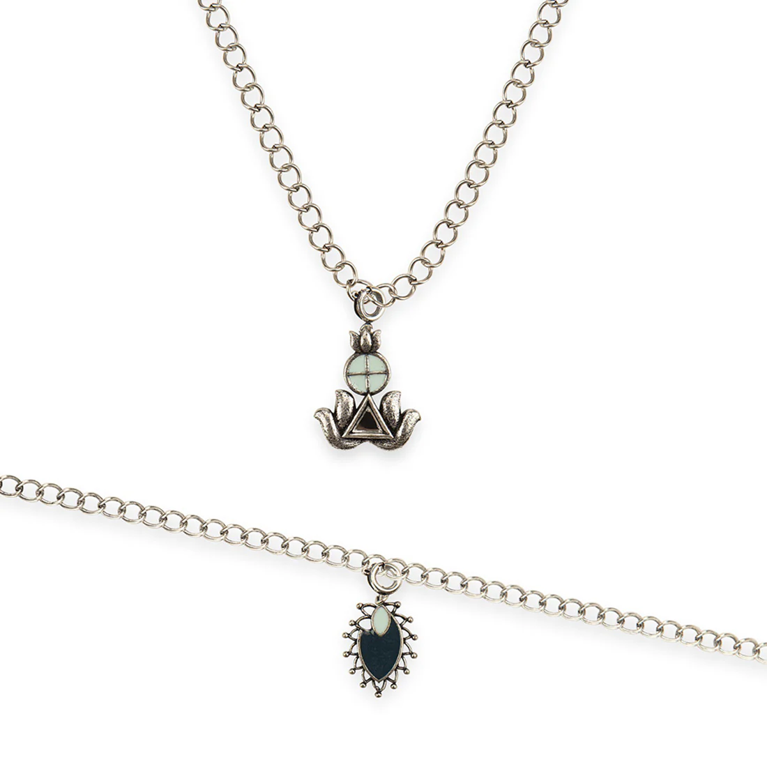 Antique Oxidized Charms Pendant with Bracelet - Image 3