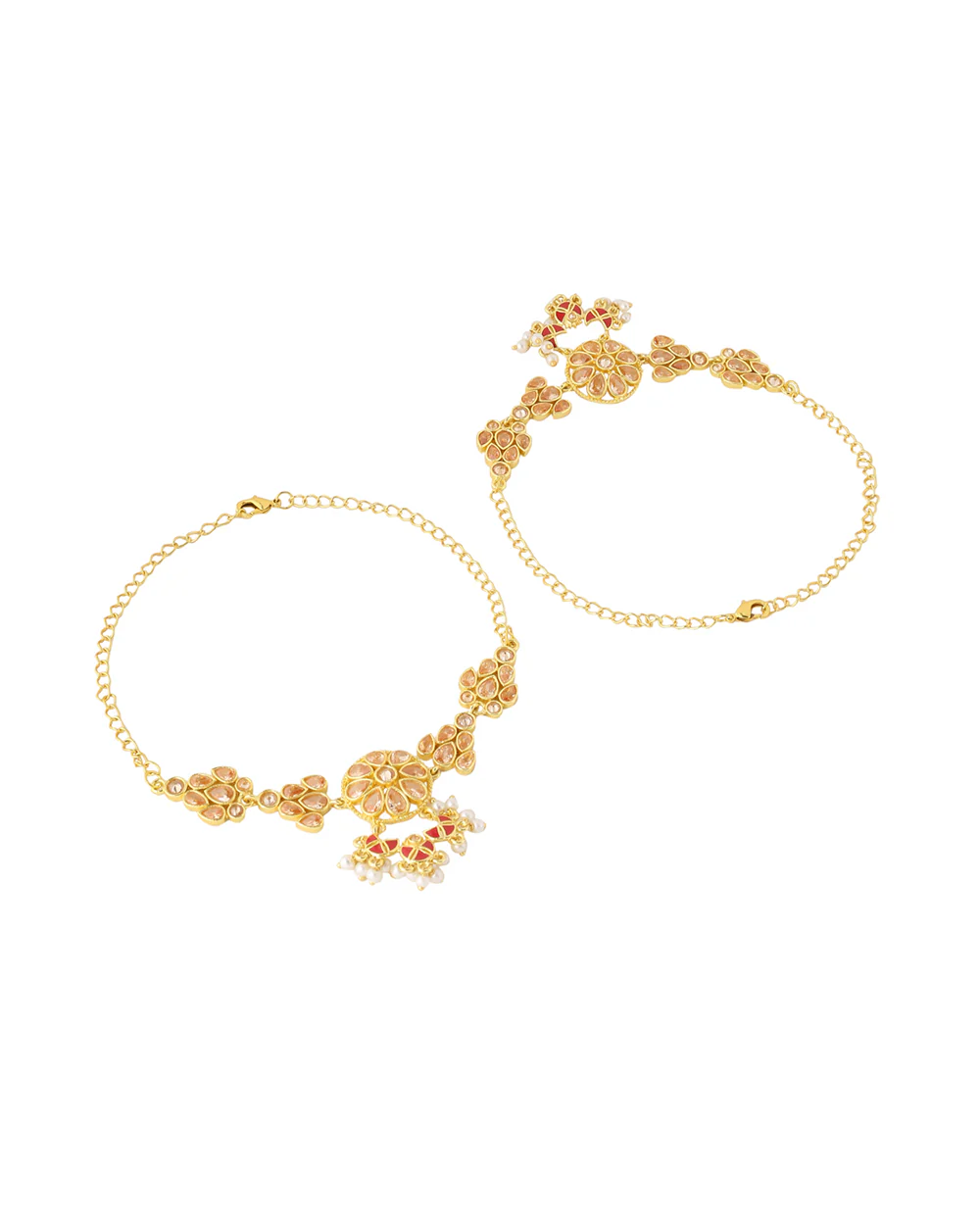 Apsara Bridal Floral Enameled Armlets - Image 5