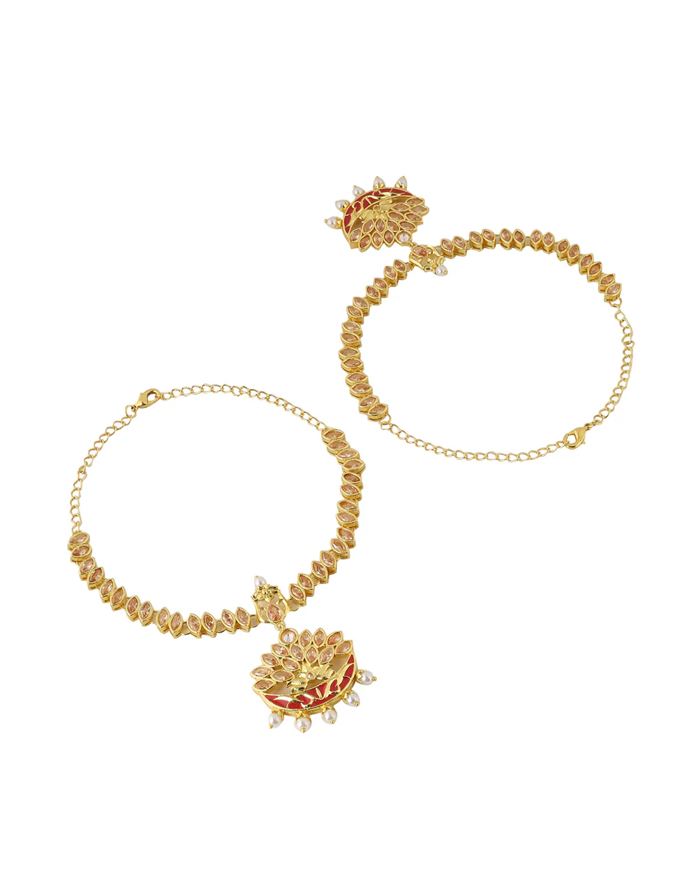 Apsara Bridal Pearl Drops Armlets - Image 4