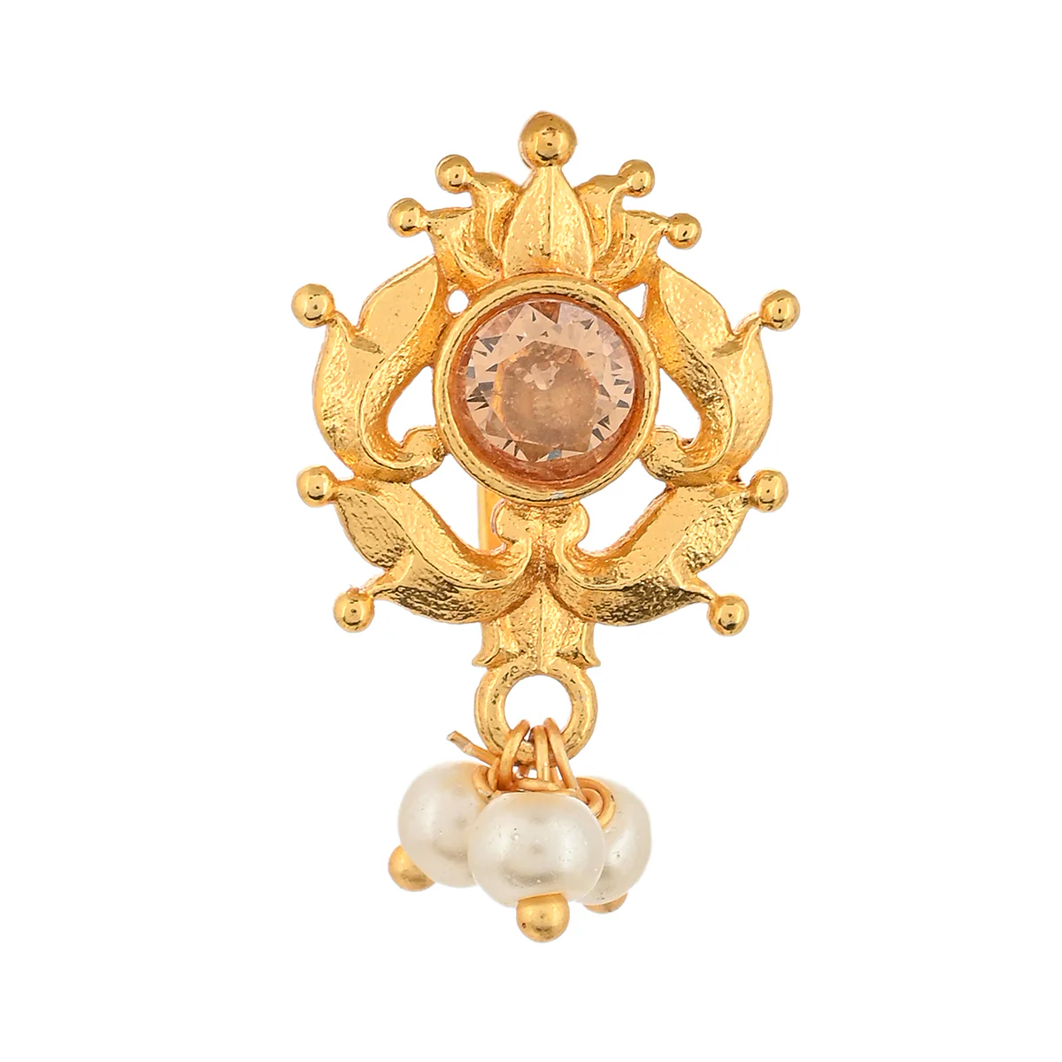 Apsara Dainty Gold Plated Nose Ring - Image 3