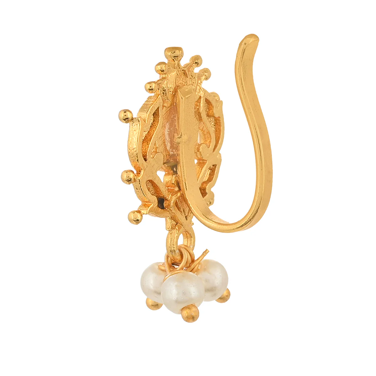 Apsara Dainty Gold Plated Nose Ring - Image 4
