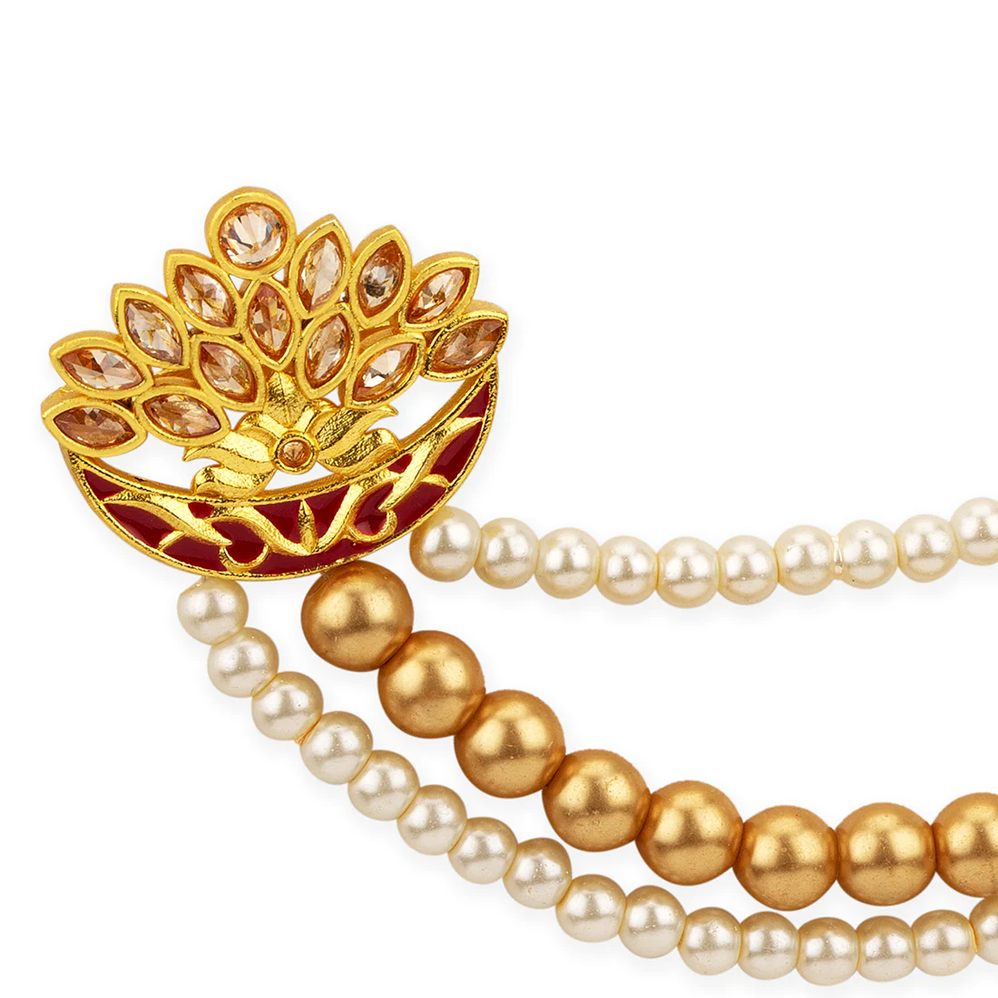 Apsara Groom Pearl Enameled Brooch - Image 3