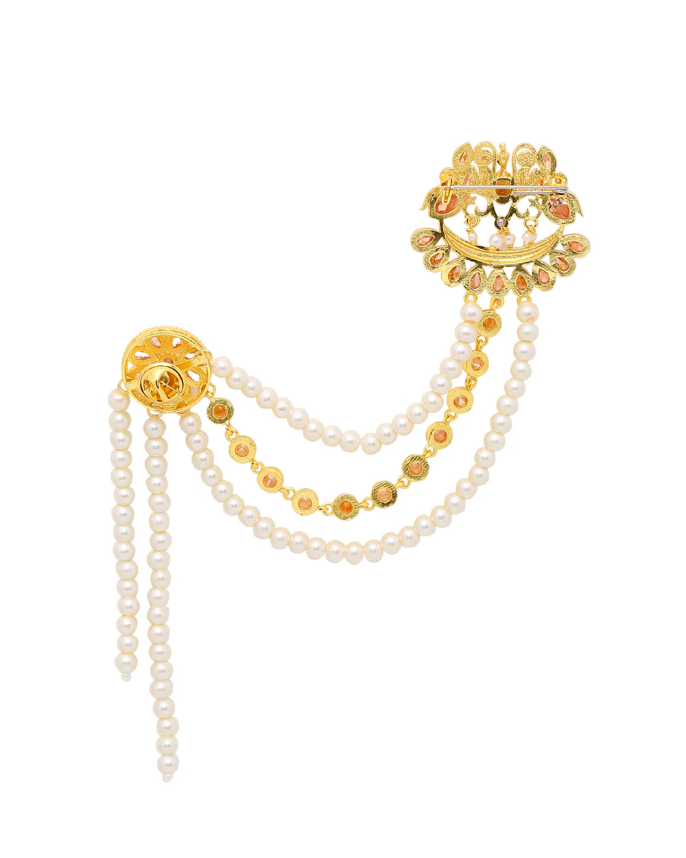 Apsara Groom Royal Pearl Brooch - Image 3