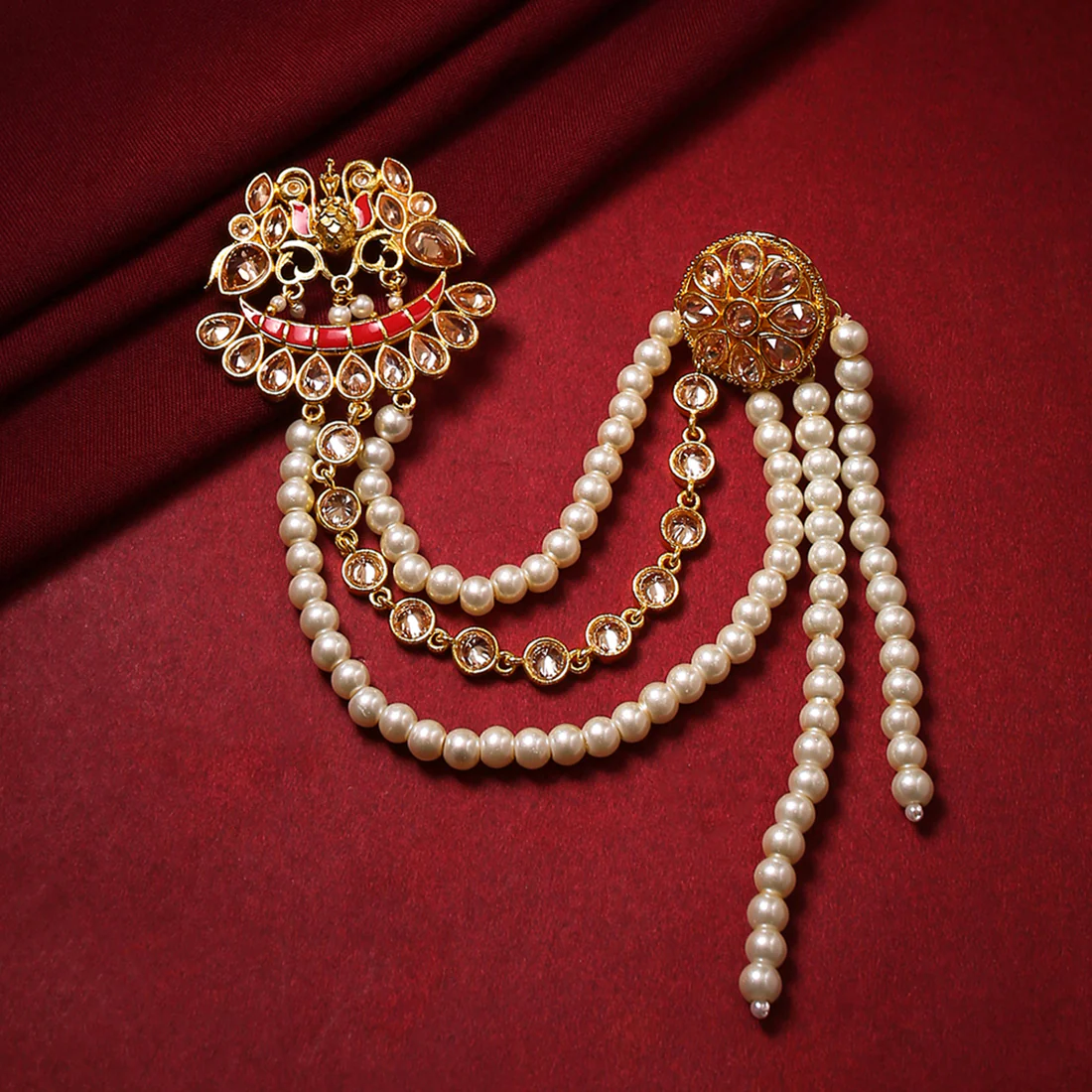 Apsara Groom Royal Pearl Brooch